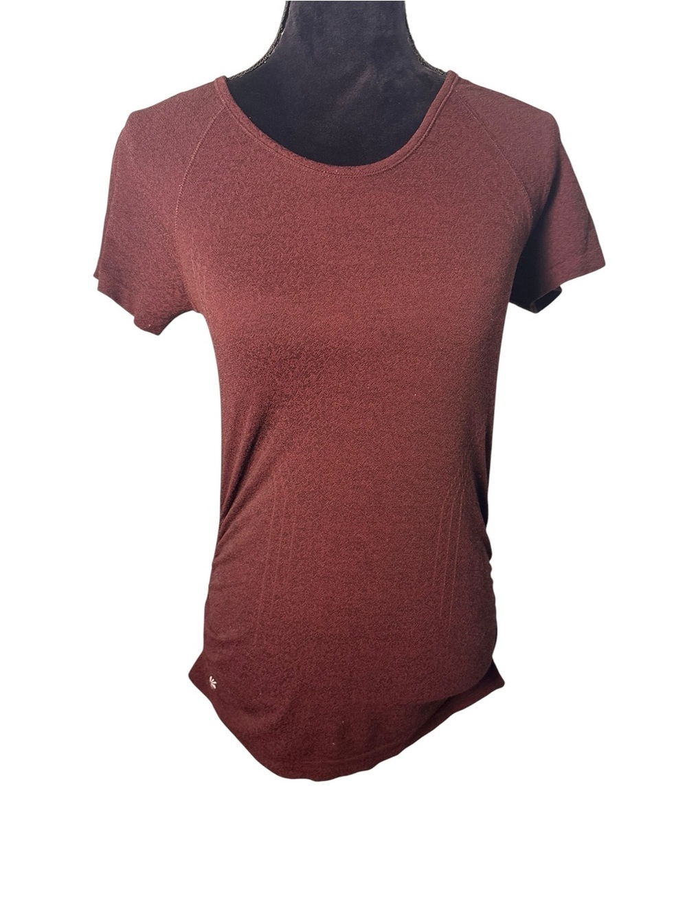 Athleta | Burgundy Short-Sleeve Seamless Crew Active Tee | Sz S - Picture 2 of 6